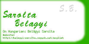 sarolta belagyi business card
